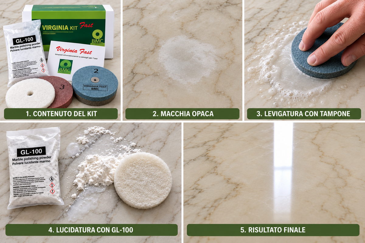 Virginia Fast – Kit manuale per ripristinare il marmo opaco