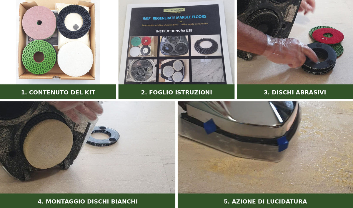 Rigenera Pavimento 5" PRO – Kit per ripristinare il marmo