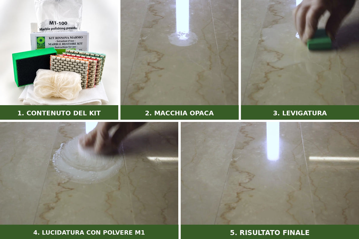 Rinnova Marmo DELUXE – Kit fai da te per ripristinare il marmo opaco