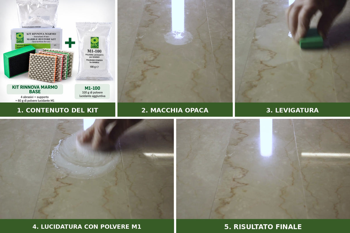 Rinnova Marmo MAXI – Kit fai da te per ripristinare il marmo opaco
